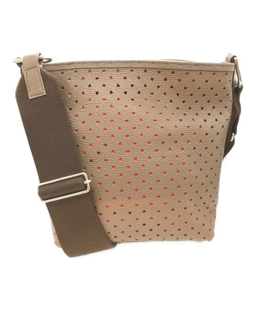 tamami watanabe（タマミワタナベ）tamami watanabe (タマミワタナベ) ハートパンチングショルダーバッグ ブラウンの古着・服飾アイテム