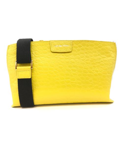 LEATHER JEWELS（レザージュエルズ）LEATHER JEWELS (レザージュエルズ) 型押しレザーショルダーバッグ イエロー 未使用品の古着・服飾アイテム