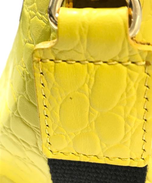 LEATHER JEWELS（レザージュエルズ）LEATHER JEWELS (レザージュエルズ) 型押しレザーショルダーバッグ イエロー 未使用品の古着・服飾アイテム