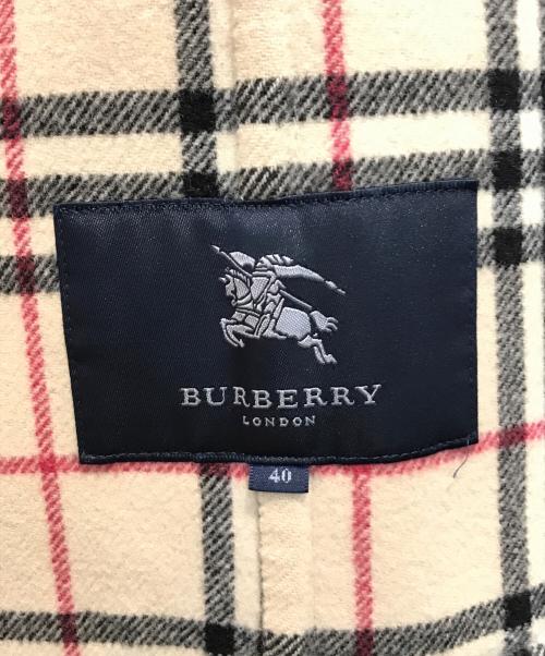 BURBERRY LONDON（バーバリーロンドン）BURBERRY LONDON (バーバリーロンドン) カシミヤブレンドノバッチェックコート ベージュ サイズ:40の古着・服飾アイテム