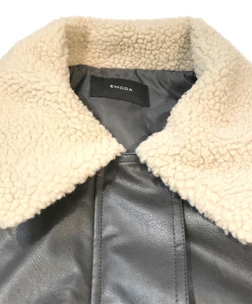 EMODA（エモダ）EMODA (エモダ) フェイクレザーボアブルゾン ブラック サイズ:FREEの古着・服飾アイテム