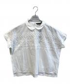 mizuiro-indミズイロインド）の古着「刺繍ブラウス」｜ホワイト