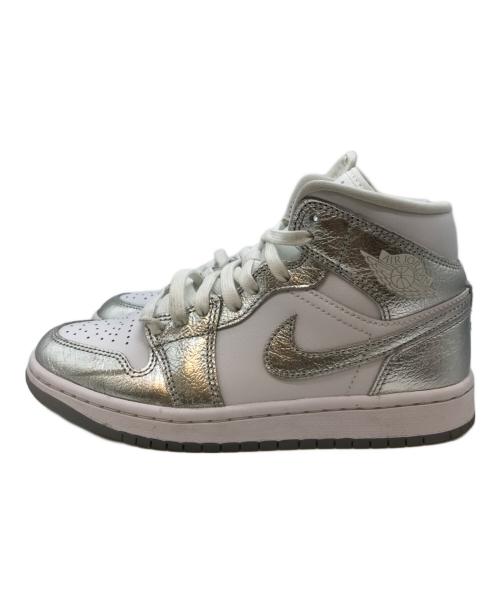 NIKE（ナイキ）NIKE (ナイキ) WMNS AIR JORDAN 1 MID SE　FN5031-100 シルバー サイズ:23の古着・服飾アイテム