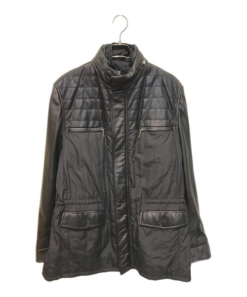 CERRUTI1881（チェルッティ1881）CERRUTI1881 (チェルッティ1881) レザー切替ライナー付きジャケット ブラック サイズ:XLの古着・服飾アイテム