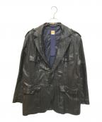 BOSS ORANGEボスオレンジ）の古着「M65調レザーテーラードジャケット」｜ブラック
