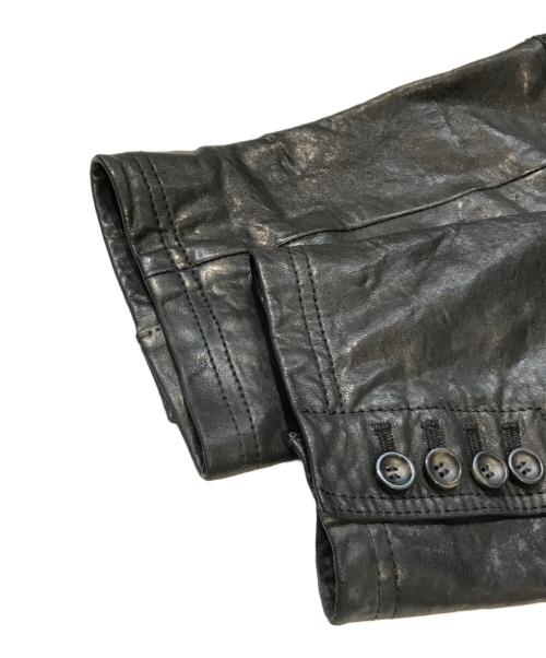 BOSS ORANGE（ボスオレンジ）BOSS Orange (ボスオレンジ) M65調レザーテーラードジャケット ブラック サイズ:56の古着・服飾アイテム