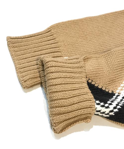 MSGM（エムエスジーエム）MSGM (エムエスジーエム) アーガイルハートニット　2341MDM156 ベージュ サイズ:Sの古着・服飾アイテム