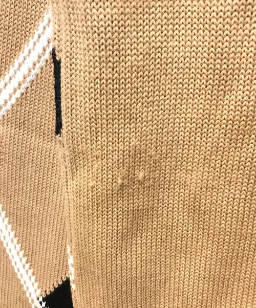 MSGM（エムエスジーエム）MSGM (エムエスジーエム) アーガイルハートニット　2341MDM156 ベージュ サイズ:Sの古着・服飾アイテム