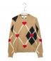 MSGM（エムエスジーエム）の古着「アーガイルハートニット　2341MDM156」｜ベージュ