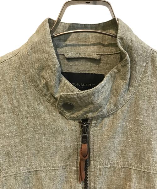 BANANA REPUBLIC（バナナリパブリック）BANANA REPUBLIC (バナナリパブリック) リネンボンバージャケット グリーン サイズ:Lの古着・服飾アイテム