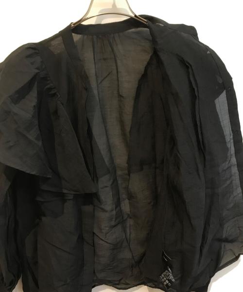 Spick and Span（スピック＆スパン）Spick and Span (スピック＆スパン) シアーストライプスタンドカラーブラウス　25051200308030 ブラック サイズ:Free 未使用品の古着・服飾アイテム