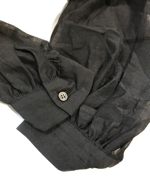 Spick and Span（スピック＆スパン）Spick and Span (スピック＆スパン) シアーストライプスタンドカラーブラウス　25051200308030 ブラック サイズ:Free 未使用品の古着・服飾アイテム