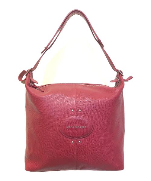 LONGCHAMP（ロンシャン）LONGCHAMP (ロンシャン) クアドリショルダーバッグ レッドの古着・服飾アイテム