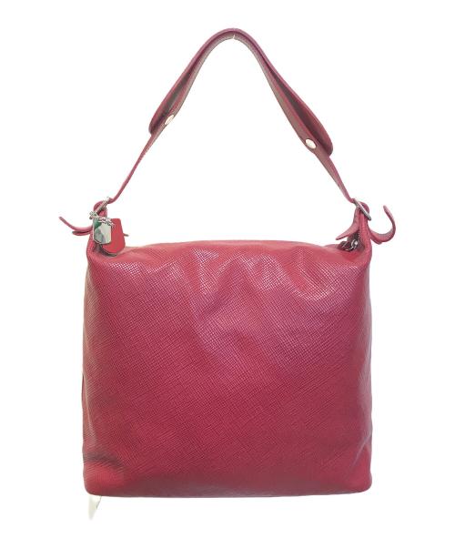 LONGCHAMP（ロンシャン）LONGCHAMP (ロンシャン) クアドリショルダーバッグ レッドの古着・服飾アイテム