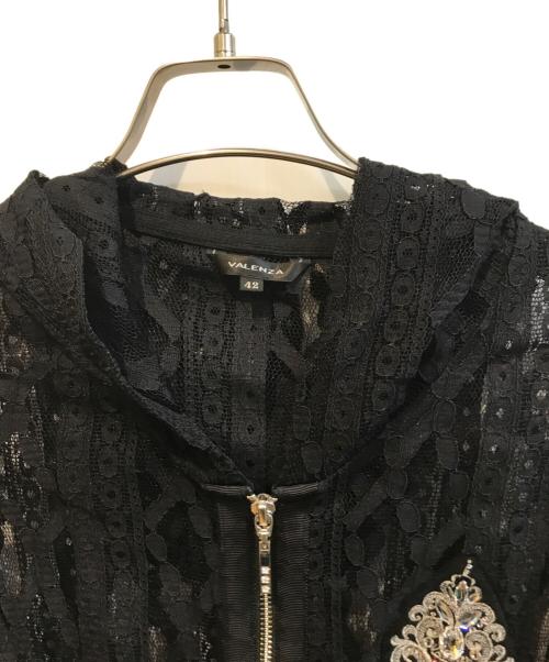 VALENZA（バレンザ）VALENZA (バレンザ) レースパーカー ブラック サイズ:Lの古着・服飾アイテム