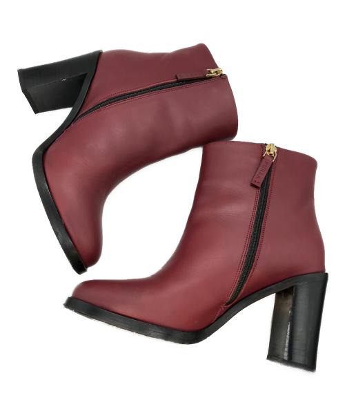 FURLA（フルラ）FURLA (フルラ) サイドジップレザーブーツ ボルドー サイズ:23cmの古着・服飾アイテム