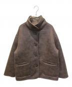 Fano Studiosファノ ストゥディオズ）の古着「合皮パイピング ムートンジャケット」｜ブラウン