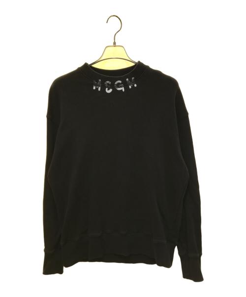 MSGM（エムエスジーエム）MSGM (エムエスジーエム) ネックロゴ スウェット 3240MM97 ブラック サイズ:Mの古着・服飾アイテム