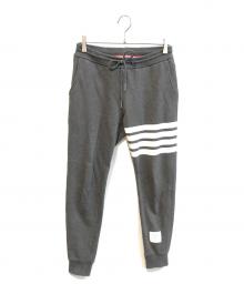 THOM BROWNE. NEW YORK（トムブラウン ニューヨーク）の古着「クラシック ループバック 4BAR スウェットパンツ　MJQ008H-00535-025」｜グレー