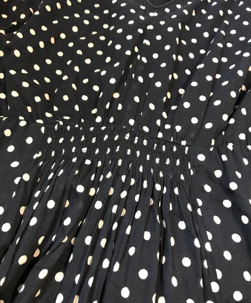 ne quittez pas（ヌキテパ）ne quittez pas (ヌキテパ) ドットフレンチスリーブドレス ネイビー サイズ:Mの古着・服飾アイテム