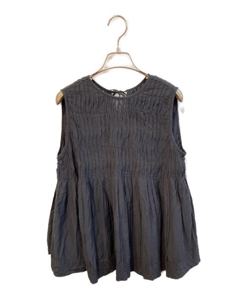 TORRAZZO DONNA（トラッゾドンナ）TORRAZZO DONNA (トラッゾドンナ) 2wayビーガンシルクノースリーブブラウス　6242-439 ネイビー サイズ:Fの古着・服飾アイテム