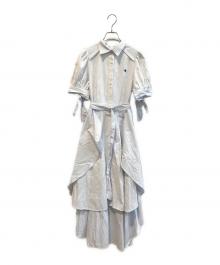 POLO BCS×DazzliN（ポロ・ビーシーエス×ダズリン）の古着「ヘムレイヤードシャツワンピース」｜ホワイト