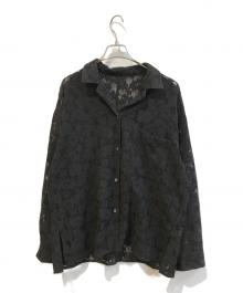 Spick and Span（スピック＆スパン）の古着「レースオープンカラーシャツ　23050200803010」｜ブラック