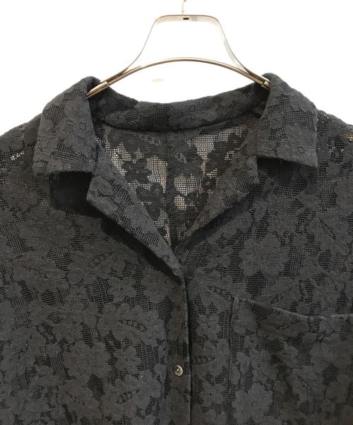 Spick and Span（スピック＆スパン）Spick and Span (スピック＆スパン) レースオープンカラーシャツ　23050200803010 ブラック サイズ:Freeの古着・服飾アイテム