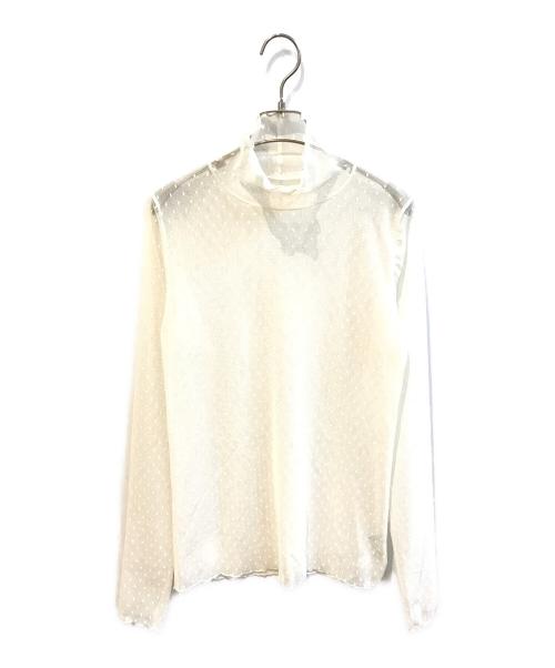 Spick and Span（スピック＆スパン）Spick and Span (スピック＆スパン) ドットチュールハイネックプルオーバー　25070200905010 ホワイト サイズ:表記無しの古着・服飾アイテム