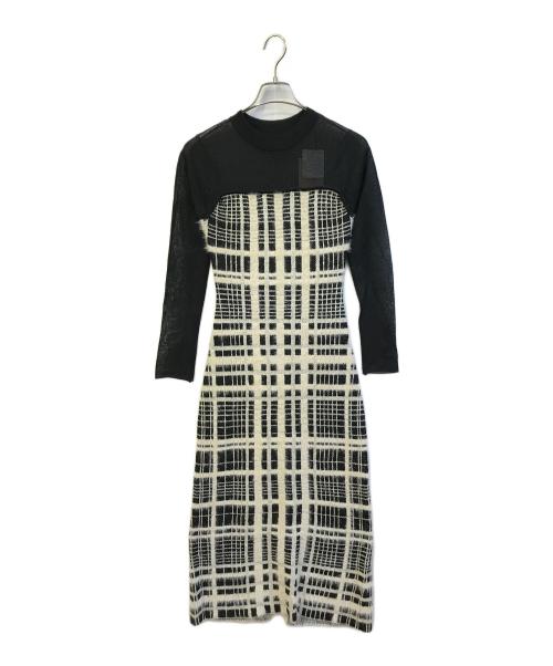 eimy istoire（エイミーイストワール）eimy istoire (エイミーイストワール) チェックジャガードニットワンピース　	1123531679-0 アイボリー サイズ:Free 未使用品の古着・服飾アイテム