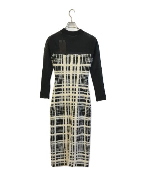 eimy istoire（エイミーイストワール）eimy istoire (エイミーイストワール) チェックジャガードニットワンピース　	1123531679-0 アイボリー サイズ:Free 未使用品の古着・服飾アイテム