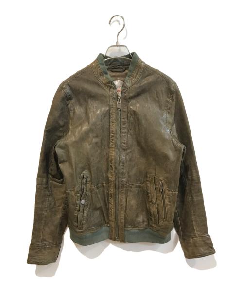 DIESEL（ディーゼル）DIESEL (ディーゼル) ラムレザージャケット ブラウン サイズ:Sの古着・服飾アイテム