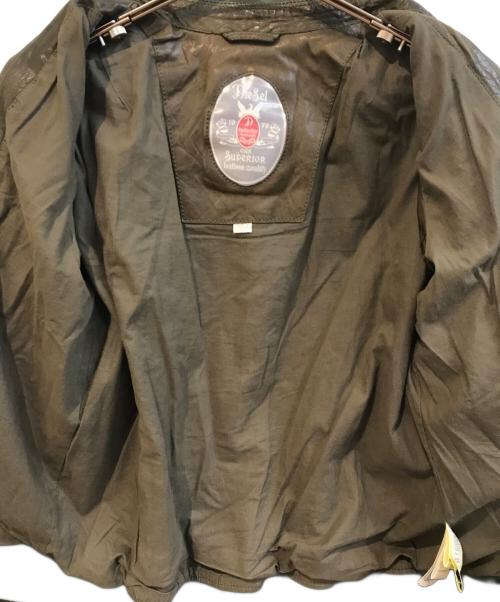 DIESEL（ディーゼル）DIESEL (ディーゼル) ラムレザージャケット ブラウン サイズ:Sの古着・服飾アイテム