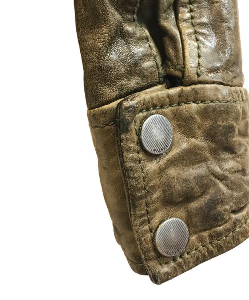 DIESEL（ディーゼル）DIESEL (ディーゼル) ラムレザージャケット ブラウン サイズ:Sの古着・服飾アイテム