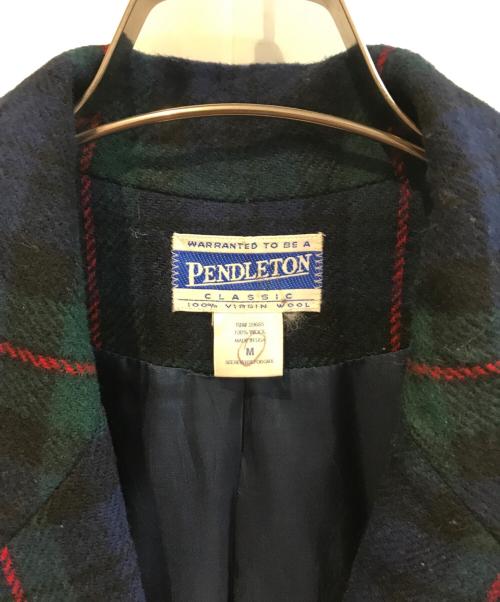 PENDLETON（ペンドルトン）PENDLETON (ペンドルトン) タータンチェックウールジャケット グリーン×ネイビー サイズ:Mの古着・服飾アイテム