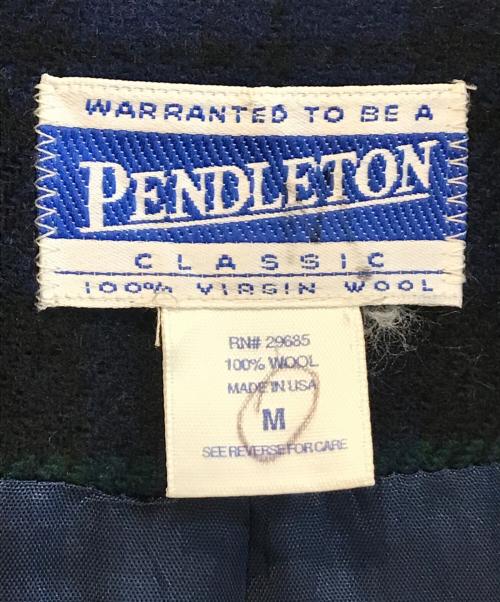 PENDLETON（ペンドルトン）PENDLETON (ペンドルトン) タータンチェックウールジャケット グリーン×ネイビー サイズ:Mの古着・服飾アイテム