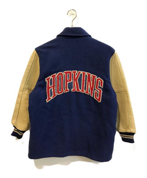 HOUSTON（ヒューストン）HOUSTON (ヒューストン) スタジャン ブルー×ベージュ サイズ:36の古着・服飾アイテム