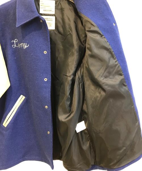 HOUSTON（ヒューストン）HOUSTON (ヒューストン) スタジャン ブルー×ベージュ サイズ:36の古着・服飾アイテム