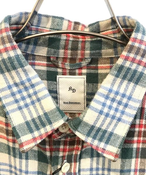 KICS DOCUMENT.（キクスドキュメント）KICS DOCUMENT. (キクスドキュメント) FLANNEL CHECK REGULAR SHIRT　01-1903-0004-06 グリーン サイズ:SIZE 4の古着・服飾アイテム