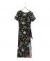 SEZANE（セザンヌ）の古着「半袖花柄ワンピース」｜ブラック