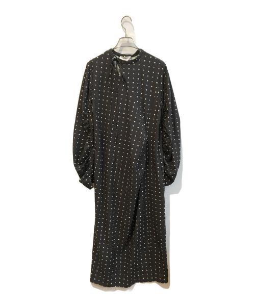 MIESROHE（ミースロエ）MIESROHE (ミースロエ) ランダムドットロングワンピース　MWFO235028 ブラック サイズ:Ｓの古着・服飾アイテム