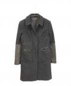 DIANE VON FURSTENBERGダイアンフォンファステンバーグ）の古着「レザー切替コート」｜ブラック