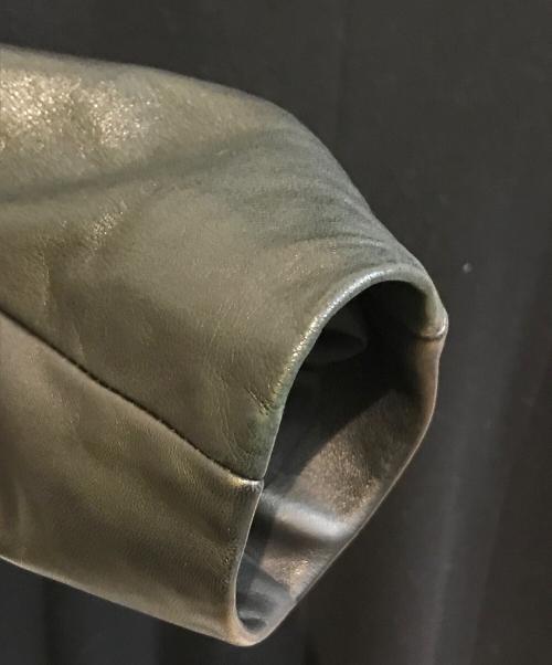 DIANE VON FURSTENBERG（ダイアンフォンファステンバーグ）DIANE VON FURSTENBERG (ダイアンフォンファステンバーグ) レザー切替コート ブラック サイズ:2の古着・服飾アイテム