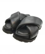 JIL SANDERジルサンダー）の古着「レザークロスサンダル」｜ブラック