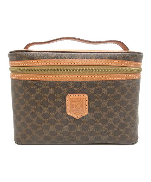 CELINE（セリーヌ）CELINE (セリーヌ) マカダム柄バニティバッグ　M95 ブラウンの古着・服飾アイテム