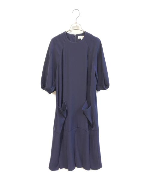 ENFOLD（エンフォルド）ENFOLD (エンフォルド) COCOON PLEATS DRESS　300HA233-0810 ネイビー サイズ:36の古着・服飾アイテム
