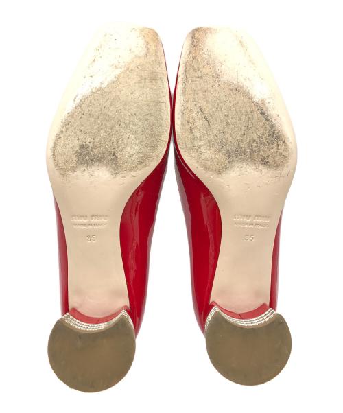 MIU MIU（ミュウミュウ）MIU MIU (ミュウミュウ) ビジューパンプス　5X328A レッド サイズ:35の古着・服飾アイテム