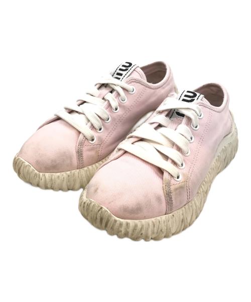 MIU MIU（ミュウミュウ）MIU MIU (ミュウミュウ) ローカットスニーカー ピンク サイズ:35の古着・服飾アイテム