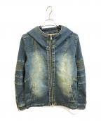 NO ID.ノーアイディー）の古着「アルティメットストレッチデニムフーデッドBLZ　854777-673B」｜インディゴ