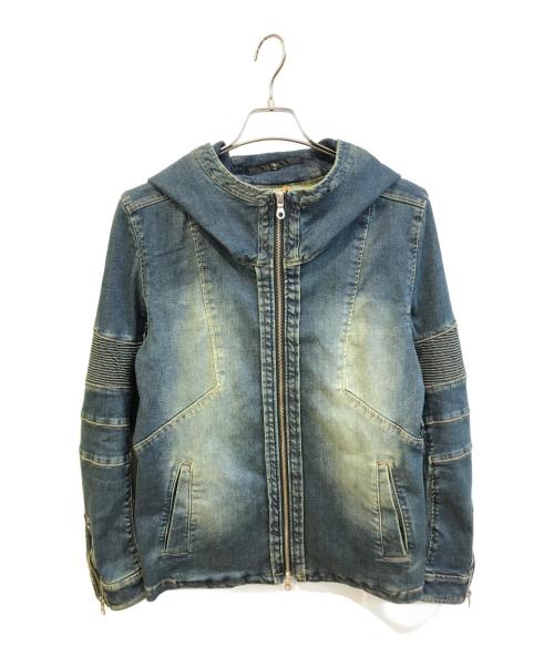 NO ID.（ノーアイディー）NO ID. (ノーアイディー) アルティメットストレッチデニムフーデッドBLZ　854777-673B インディゴ サイズ:2の古着・服飾アイテム